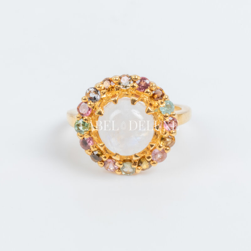 Label Deluxe Collection Label Deluxe ring LDLGOopaltoermalijn ring gold 54 / 17,5