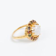 Label Deluxe Collection Label Deluxe ring LDLGOopaltoermalijn ring gold 54 / 17,5