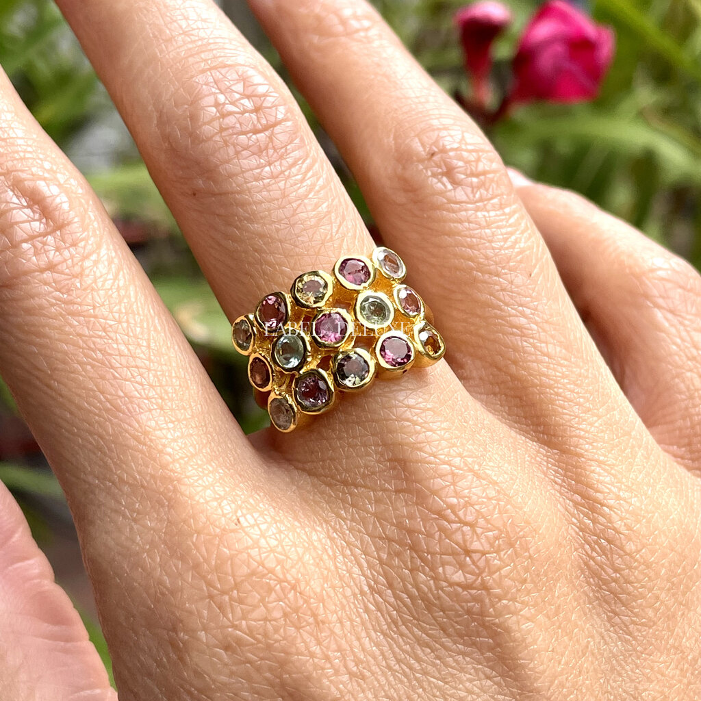 Label Deluxe Collection Label Deluxe ring LDLGOtoermalijn ring gold 53 / 16,5