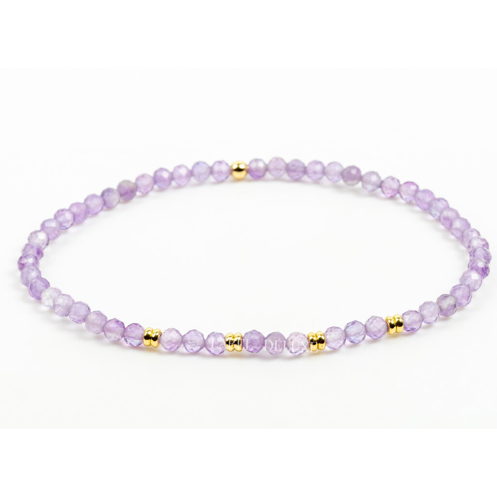 Label Deluxe Collection Label Deluxe armband LDLGO30EL18AME Bracelet Amethist Gold 18 CM