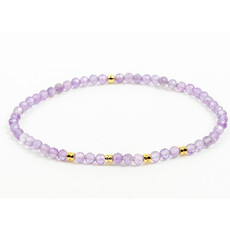 Label Deluxe Collection Label Deluxe armband LDLGO30EL18AME Bracelet Amethist Gold 18 CM