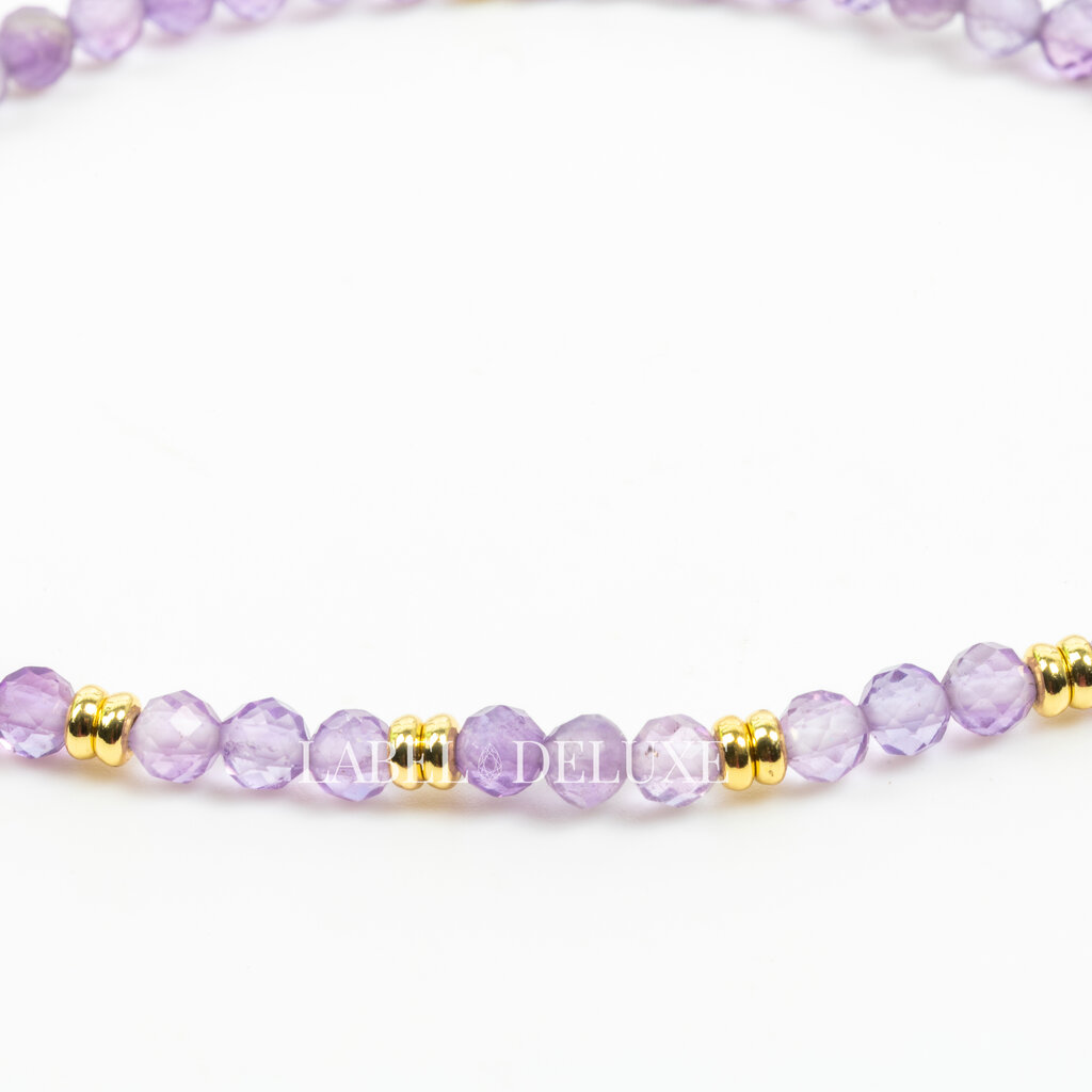 Label Deluxe Collection Label Deluxe armband LDLGO30EL18AME Bracelet Amethist Gold 18 CM