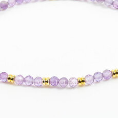 Label Deluxe Collection Label Deluxe armband LDLGO30EL18AME Bracelet Amethist Gold 18 CM