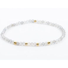 Label Deluxe Bijoux Label Deluxe armband LDLGO30EL18LAB Bracelet Labradorite Gold 18 CM
