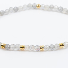 Label Deluxe Bijoux Label Deluxe armband LDLGO30EL18LAB Bracelet Labradorite Gold 18 CM