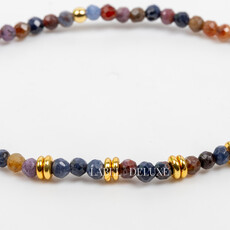 Label Deluxe Collection Label Deluxe armband LDLGO30EL18GEM Bracelet Mixed gemstones Gold 3MM 18 CM