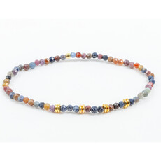 Label Deluxe Collection Label Deluxe armband LDLGO30EL18GEM Bracelet Mixed gemstones Gold 3MM 18 CM