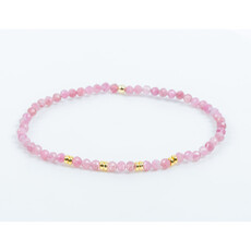 Label Deluxe Bijoux Label Deluxe armband LDLGO30EL18RHO Bracelet Rhodochrosiet Gold 18 CM