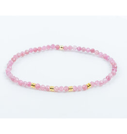 Label Deluxe Bijoux Label Deluxe armband LDLGO30EL18RHO Bracelet Rhodochrosiet Gold 18 CM