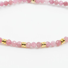 Label Deluxe Bijoux Label Deluxe armband LDLGO30EL18RHO Bracelet Rhodochrosiet Gold 18 CM