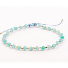 Label Deluxe Collection Label Deluxe armband LDLGO30ADJAMA Bracelet Amazonite Gold Adjustable