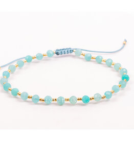 Label Deluxe Collection Label Deluxe armband LDLGO30ADJAMA Bracelet Amazonite Gold Adjustable