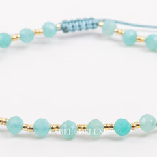 Label Deluxe Collection Label Deluxe armband LDLGO30ADJAMA Bracelet Amazonite Gold Adjustable