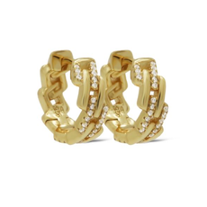 Karma Jewelry Karma Jewelry oorbellen H613GP Earrings hoops Naviaa stones 925 silver gold plated 20 MM