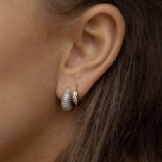 Karma Jewelry Karma Jewelry oorbellen H545GP Earrings hoops Cilou drop 925 silver gold plated 16 MM