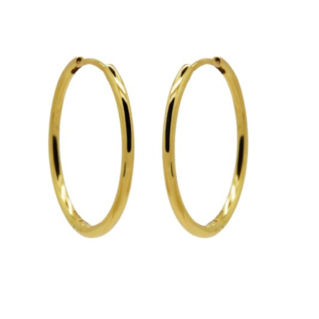 Karma Jewelry Karma Jewelry oorbellen H240GP Earrings plain hoops 925 silver gold plated 30 MM
