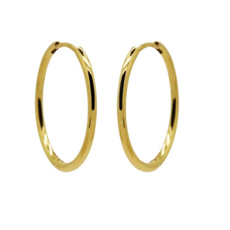 Karma Jewelry Karma Jewelry oorbellen H240GP Earrings plain hoops 925 silver gold plated 30 MM
