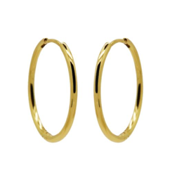 Karma Jewelry Karma Jewelry oorbellen H240GP Earrings plain hoops 925 silver gold plated 30 MM