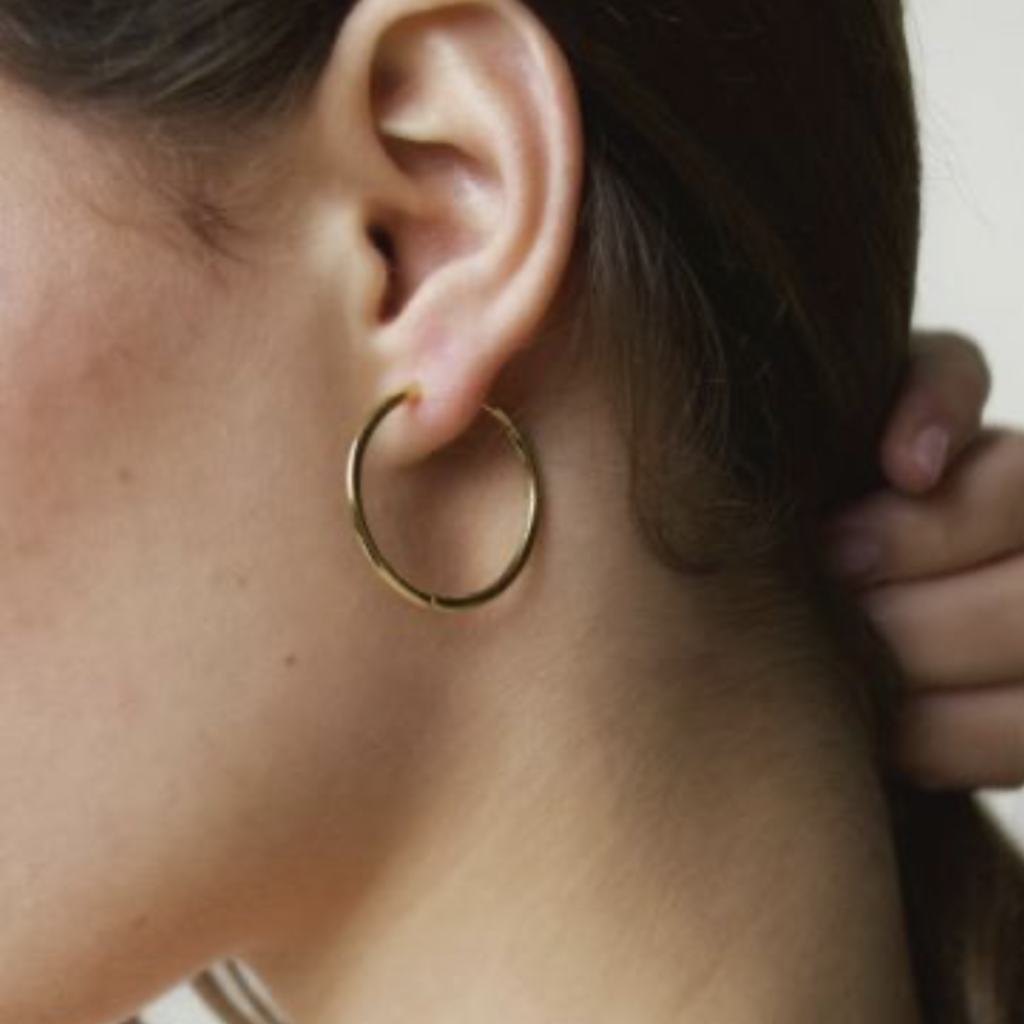 Karma Jewelry Karma Jewelry oorbellen H240GP Earrings plain hoops 925 silver gold plated 30 MM
