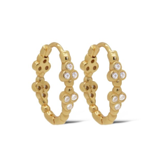Karma Jewelry Karma Jewelry oorbellen H639 Earrings hoops Holly 925 silver gold plated 16 MM