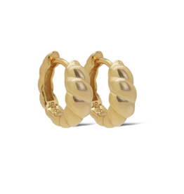 Karma Jewelry Karma Jewelry oorbellen H628GP Earrings hoops Svea croissant 925 silver gold plated 14 MM