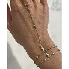 Label Deluxe Bijoux Label Deluxe Sofi Hand armband 00304 Hand chain bracelet only stones gold