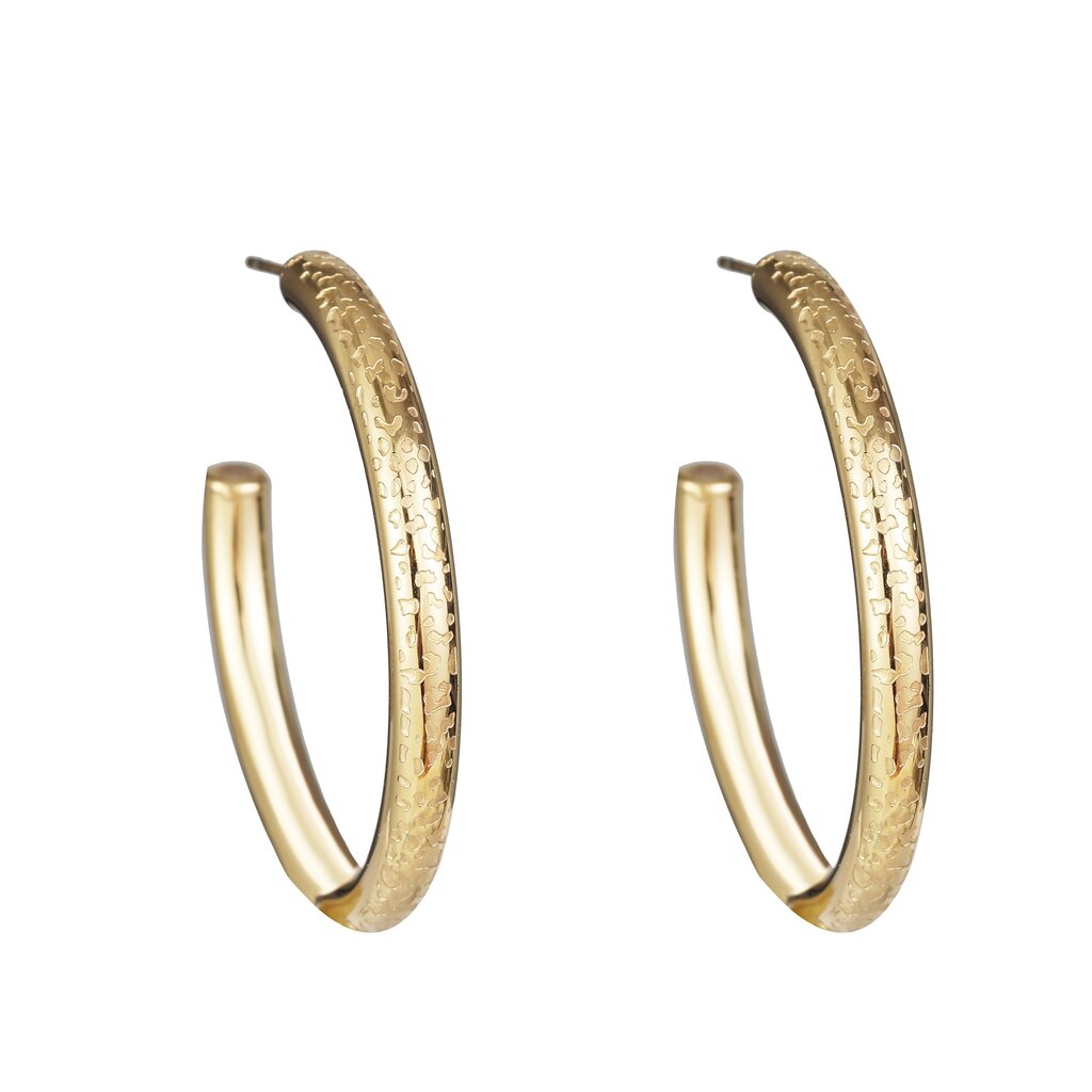 Rose & Camellia Rose & Camellia oorbellen 7509 Earrings Leopard print hoops small gold 4 - 0,4 CM