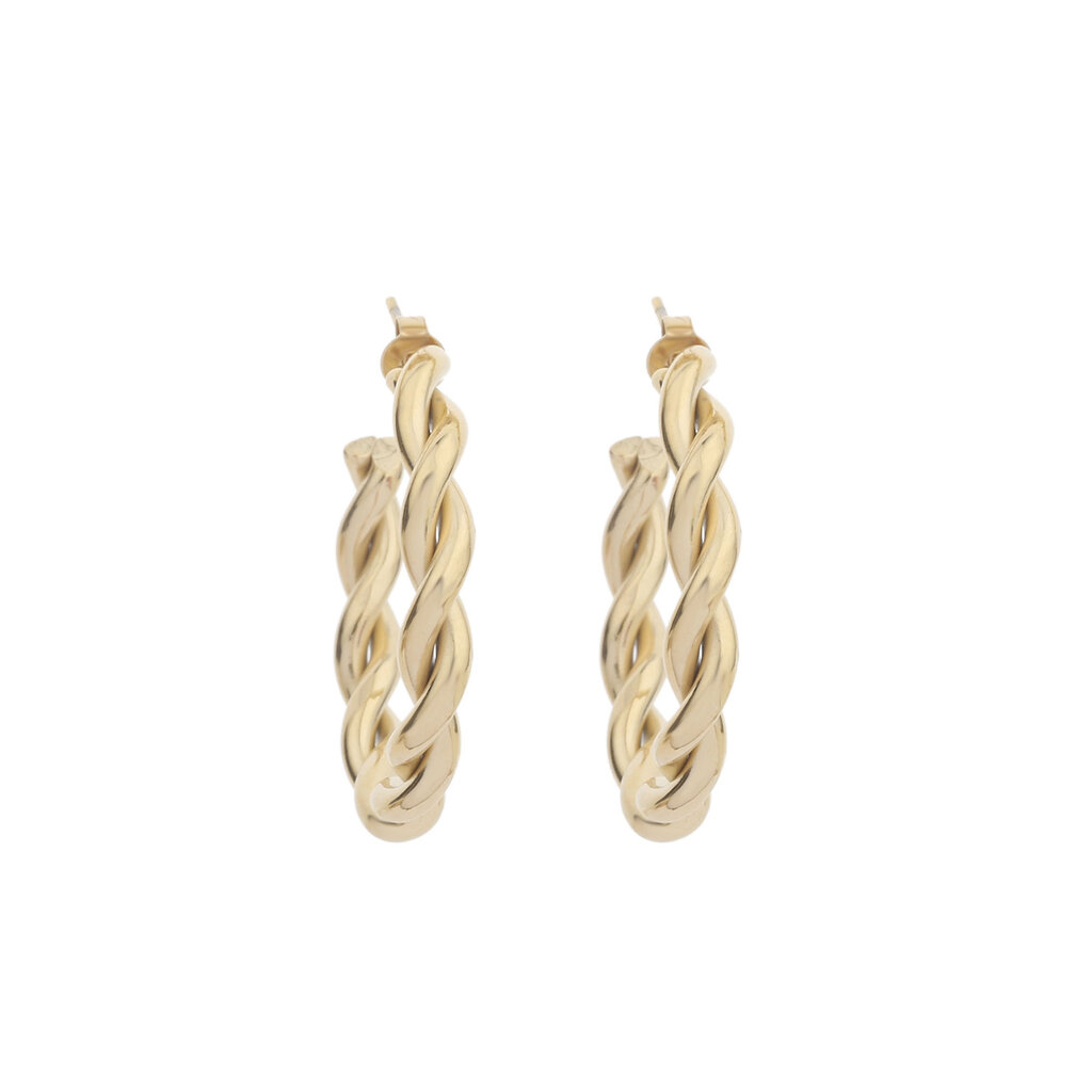Rose & Camellia Rose & Camellia oorbellen 706954 Earrings twisted gold 3.5 CM