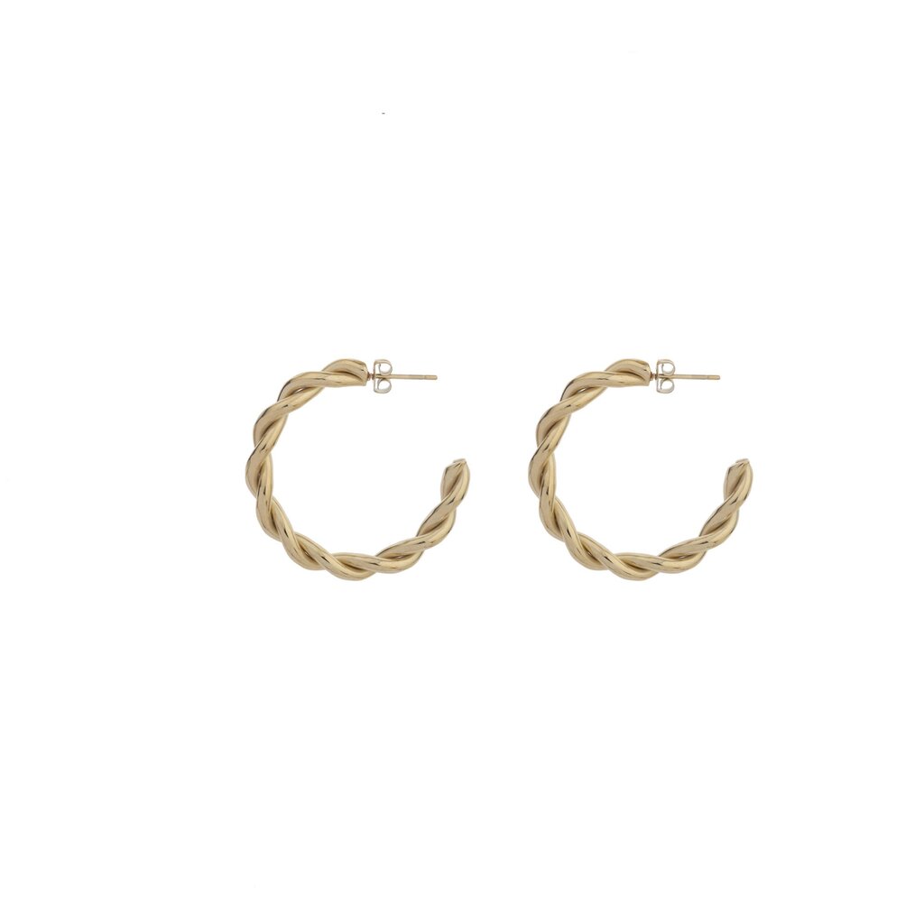 Rose & Camellia Rose & Camellia oorbellen 706954 Earrings twisted gold 3.5 CM