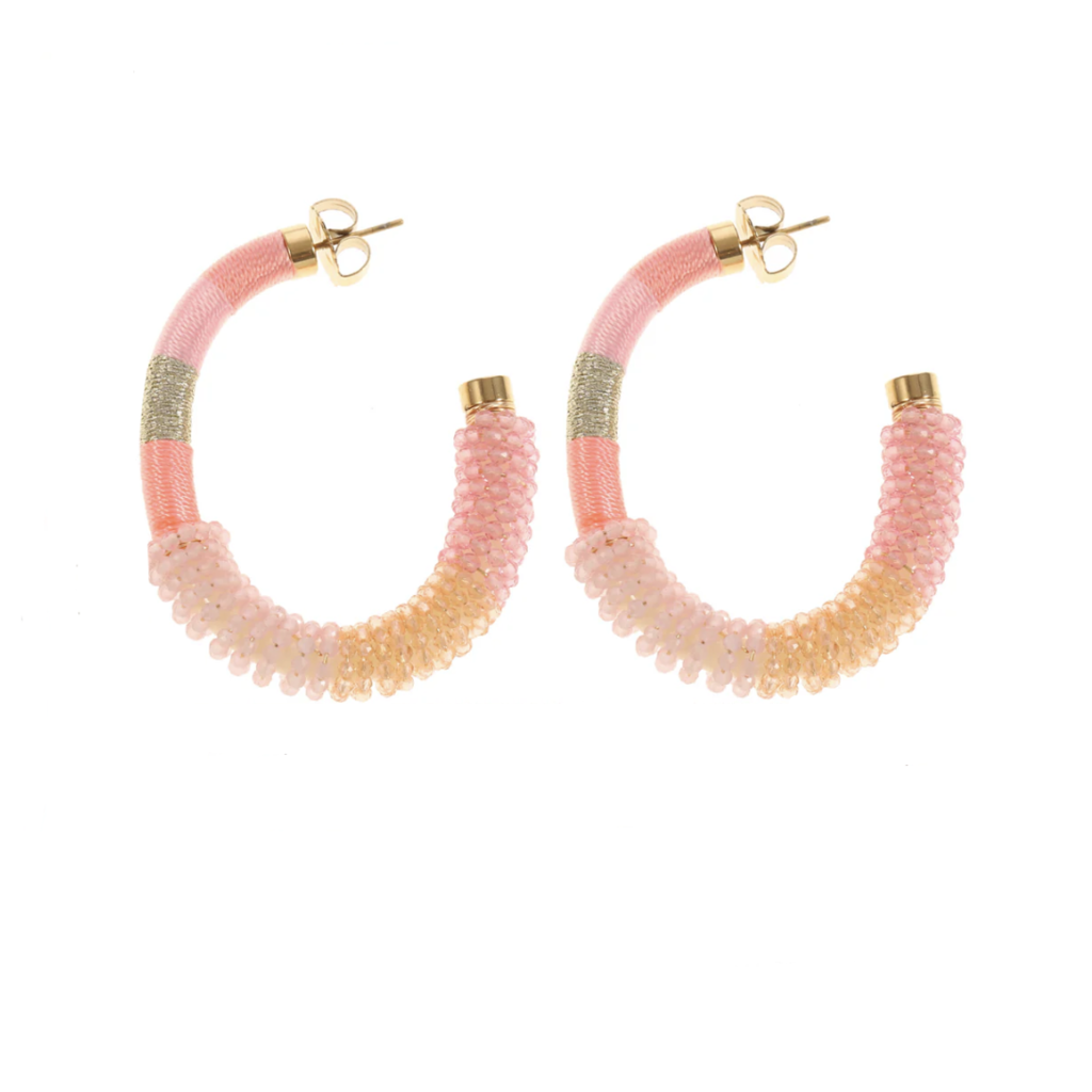 Label Deluxe Bijoux By Jam oorbellen 12505 Earrings pink 5.5 CM