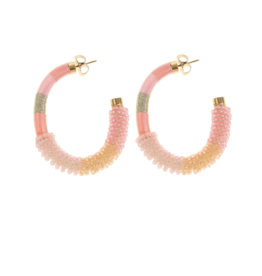 Label Deluxe Bijoux By Jam oorbellen 12505 Earrings pink 5.5 CM