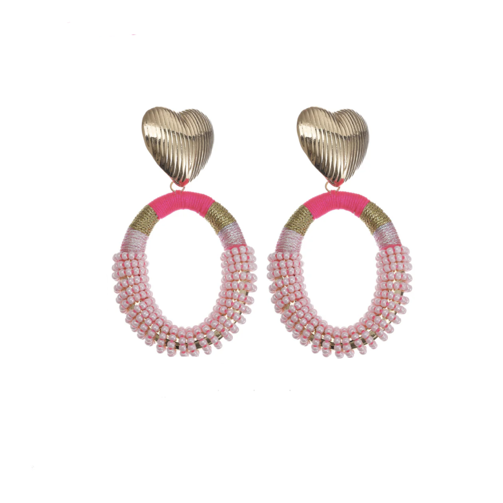 Label Deluxe Bijoux Candy sweet oorbellen  23487 Heart pink 6.5 CM