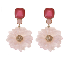 Label Deluxe Bijoux Candy Sweet oorbellen 07958 Earrings flowers pink gold