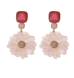 Label Deluxe Bijoux Candy Sweet oorbellen 07958 Earrings flowers pink gold