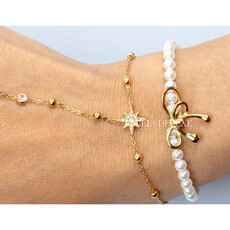 Label Deluxe Bijoux Label Deluxe B armband LDLpearlbow gold