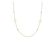 Label Deluxe Ketting 6731 Necklace Long 6 hearts gold