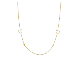 Label Deluxe Ketting 6731 Necklace Long 6 hearts gold