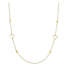 Label Deluxe Ketting 6731 Necklace Long 6 hearts gold