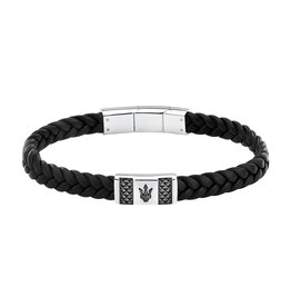 Maserati Maserati armband JM424AVE25 Bracelet recycled leather SS Black 19 + 1 CM