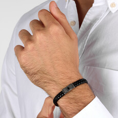 Maserati Maserati armband JM424AVE25 Bracelet recycled leather SS Black 19 + 1 CM