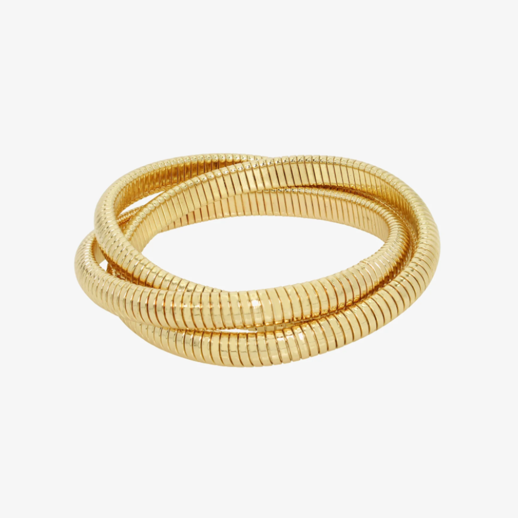 Label Deluxe Bijoux Label Deluxe armband 6484 Bracelet double ribble gold