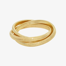 Label Deluxe Bijoux Label Deluxe armband 6484 Bracelet double ribble gold