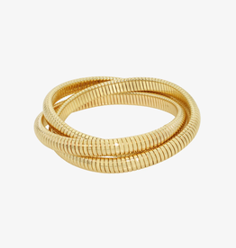 Label Deluxe Bijoux Label Deluxe armband 6484 Bracelet double ribble gold