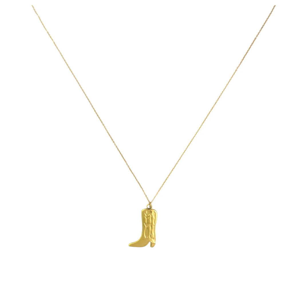 Label Deluxe Bijoux Label Deluxe Ketting 2681 Necklace Long cowboy boot gold 80 + 4 CM
