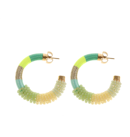 Label Deluxe Bijoux By Jam oorbellen 12508 Earrings Green mint gold 5.4 CM