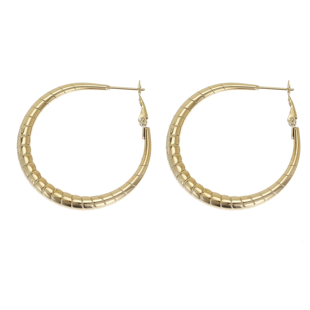Rose & Camellia Rose & Camellia oorbellen 06950 Earrings hoops stripes 4 CM