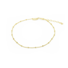 Karma Jewelry Karma Jewelry enkelbandje  21012GP Anklet Dots Diamonds 925 silver gold plated   23 + 3 CM