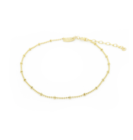 Karma Jewelry Karma Jewelry enkelbandje  21012GP Anklet Dots Diamonds 925 silver gold plated   23 + 3 CM