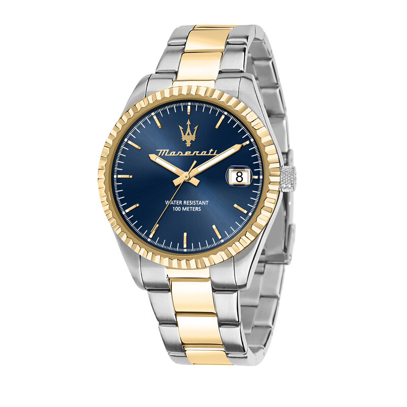Maserati Maserati  R8853100027 Competizione Watch Silver gold blue ( Zilver blauw ) 43 MM heren horloge