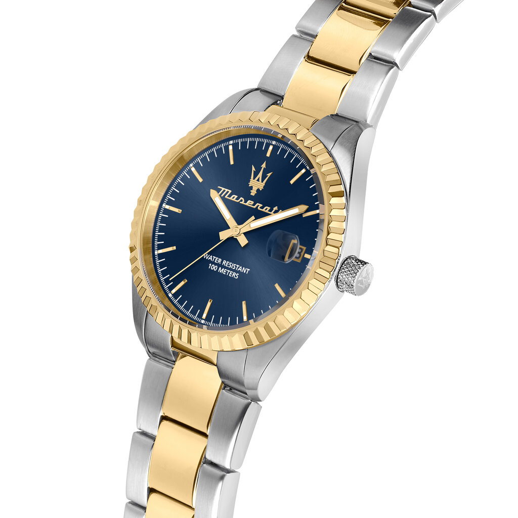 Maserati Maserati  R8853100027 Competizione Watch Silver gold blue ( Zilver blauw ) 43 MM heren horloge